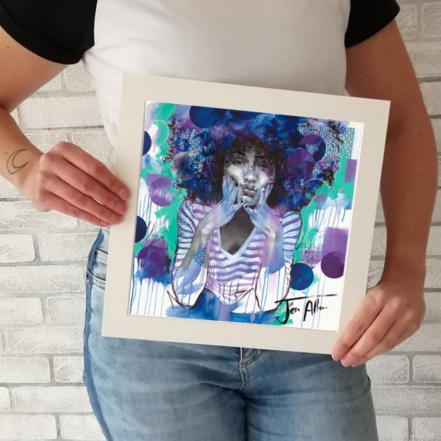 'In My Bubble' 10 x 10 inch digital art print