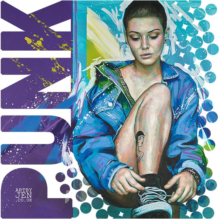 PUNK by Art by Jen - Printable Apparel Design PNG Download